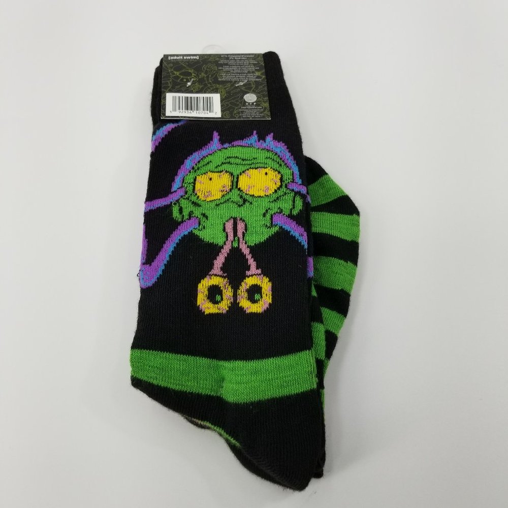 Rick and Morty 2 Pack socks Psychedelic Alien Striped - Picture 4 of 7